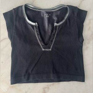 Urban Outfitters Black Ribbed Crop Top